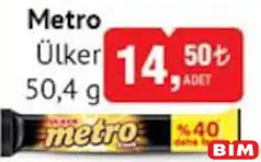 ÜLKER METRO ÇİKOLATA 50,4 G